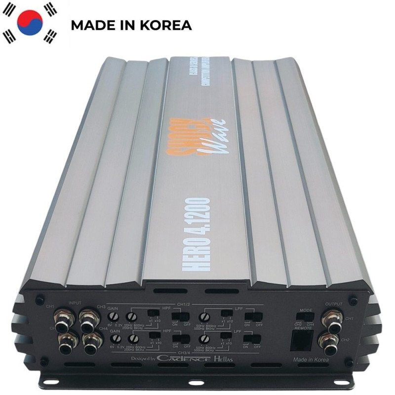SHOCKWAVE E-HERO4.1200 Class D 4Channel HERO4.1200 (4x1200Wrms) Made in Korea SHOCKWAVE E-HERO4.1200 Class D 4Channel HERO4.1200 (4x1200Wrms) Made in Korea