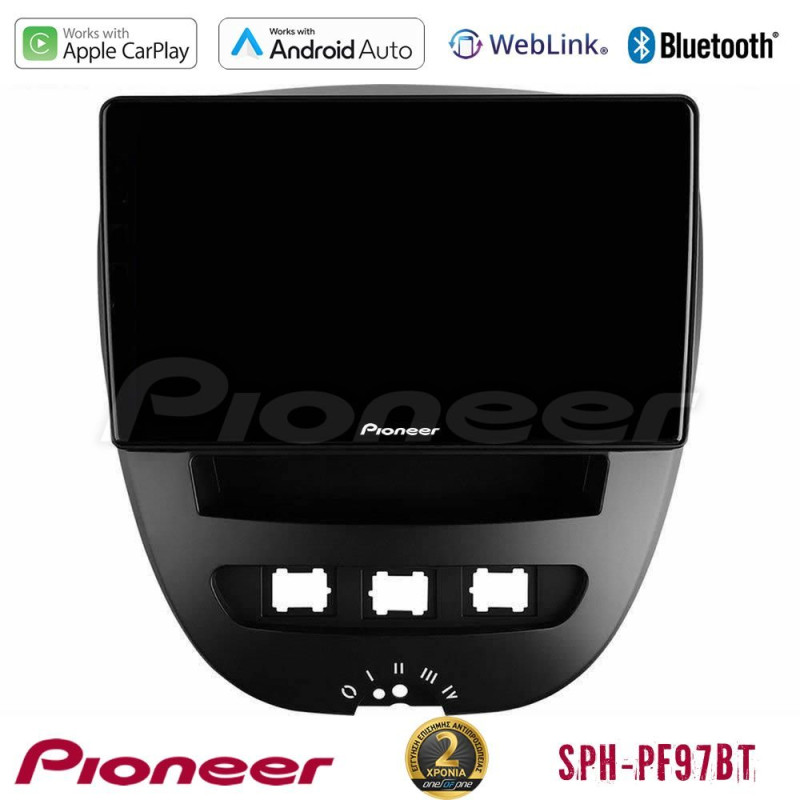 PIONEER U-SPH-TY0866 SPH-PF97BT Series Toyota Aygo/Citroen C1/Peugeot 107 Multimedia Station 9" (Tablet Style) Με Carplay & Android Auto