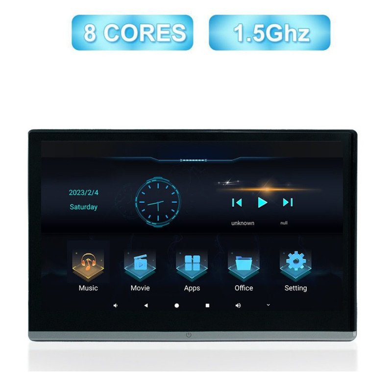 BIZZAR D-BZ-KD11600 Προσκέφαλο 11.6" με HD οθόνη αφής Android 12 8Core 2+32GB (τεμάχιο)