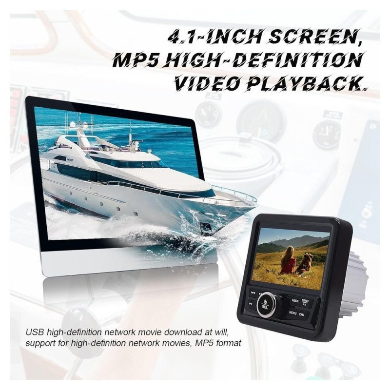 BIZZAR R-MS40RV Marine Multimedia Receiver Radio / TFT / Usb / Aux / BT Audio