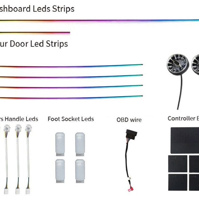BIZZAR L-AL-CP0381 Ατμοσφαιρικός Φωτισμός Audi Q2 (GA) 2019-2024 OEM Ambient Light Full Kit