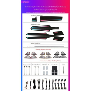 BIZZAR L-AL-CP1828 Ατμοσφαιρικός Φωτισμός Porsche Panamera (970) 2010-2016 OEM Ambient Light Full Kit