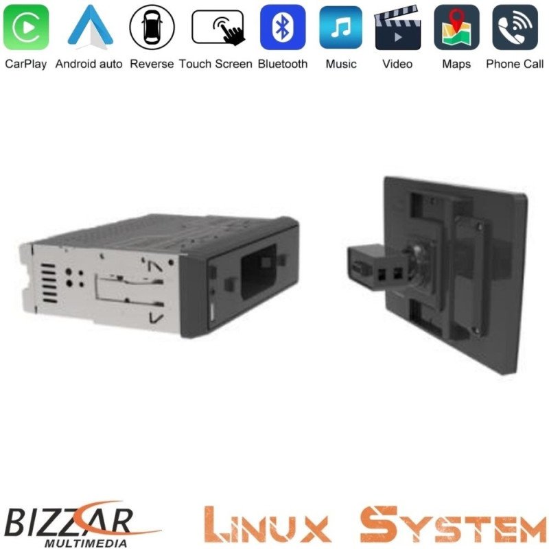 BIZZAR U-BZ-CA106W 1DIN Deck Multimedia Deckless 11" με Carplay/AndroidAuto CA106W