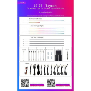 BIZZAR L-AL-CP1451 Ατμοσφαιρικός Φωτισμός Porsche Taycan 2019-2024 OEM Ambient Light Kit