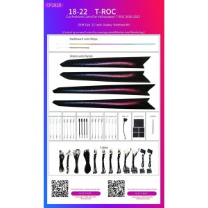 BIZZAR L-AL-CP1820 Ατμοσφαιρικός Φωτισμός VW T-Roc Ambient Light Kit