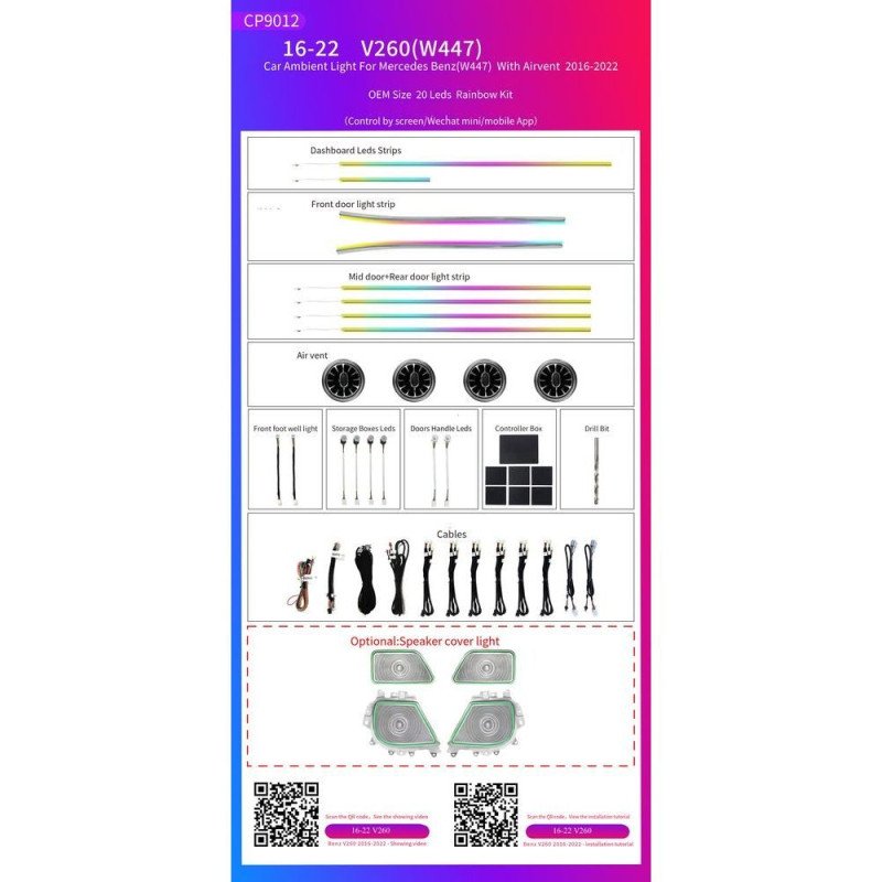 BIZZAR L-AL-TS3 Ατμοσφαιρικός Φωτισμός TESLA MODEL3 OEM Ambient Light Full Kit