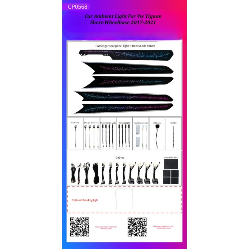 BIZZAR L-AL-CP0568 Ατμοσφαιρικός Φωτισμός Vw Tiguan 2017-2021 Ambient Light Kit OEM 1:1