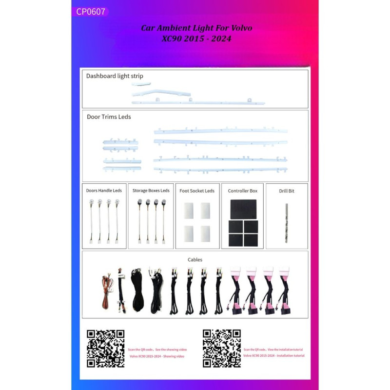 BIZZAR L-AL-CP0607 Ατμοσφαιρικός Φωτισμός Volvo XC90 Ambient Light Kit