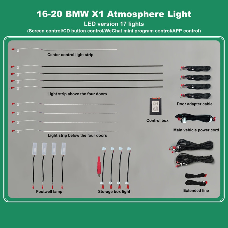 DIGITAL IQ DIQ AMBIENT BMW X1 (F48) (Digital iQ Ambient Light for BMW X1 F48 mod. 2016-2022 with 17 Lights) (Αντιγραφή)