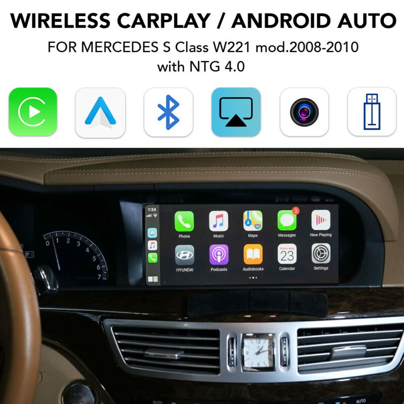 DIGITAL IQ BZ 245 CPAA (CARPLAY / ANDROID AUTO BOX for MERCEDES S Class W221 mod.2008-2010 with NTG 4.0) DIGITAL IQ BZ 245 CPAA (CARPLAY / ANDROID AUTO BOX for MERCEDES S Class W221 mod.2008-2010 with NTG 4.0)