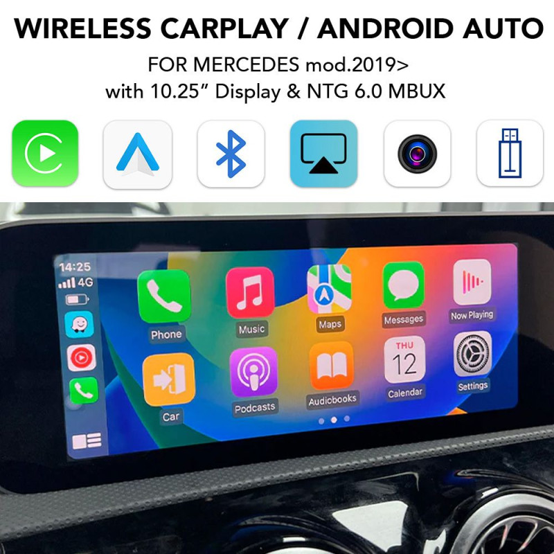 DIGITAL IQ BZ 517F CPAA (WIRELESS CARPLAY / ANDROID AUTO BOX for MERCEDES with NTG 6.0 MBUX for 10.25'' with 2 CAMERAS) DIGITAL IQ BZ 517F CPAA (WIRELESS CARPLAY / ANDROID AUTO BOX for MERCEDES with NTG 6.0 MBUX for 10.25'' with 2 CAMERAS)