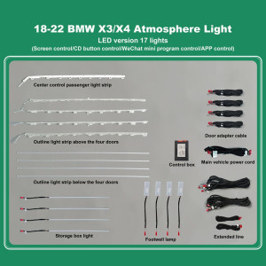 DIGITAL IQ DIQ AMBIENT BMW X3-X4 (G01) mod. 2018> (Digital iQ Ambient Light for BMW X3 - X4 mod. 2018> with 17 Lights, 11 Colours)