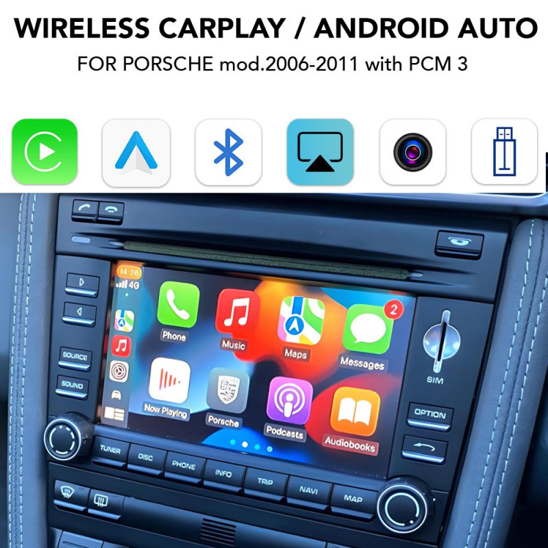 DIGITAL IQ PR 261 CPA (WIRELESS CARPLAY / ANDROID AUTO BOX with 2 CAMERA IN for PORSCHE mod. 2006-2011 with PCM 3 - 6.5'' Screen) DIGITAL IQ PR 261 CPA (WIRELESS CARPLAY / ANDROID AUTO BOX with 2 CAMERA IN for PORSCHE mod. 2006-2011 with PCM 3 - 6.5'' Screen)
