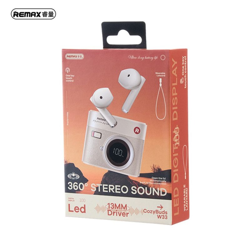 REMAX COZYBUDS W33 (BROWN) TRUE WIRELESS EARBUDS