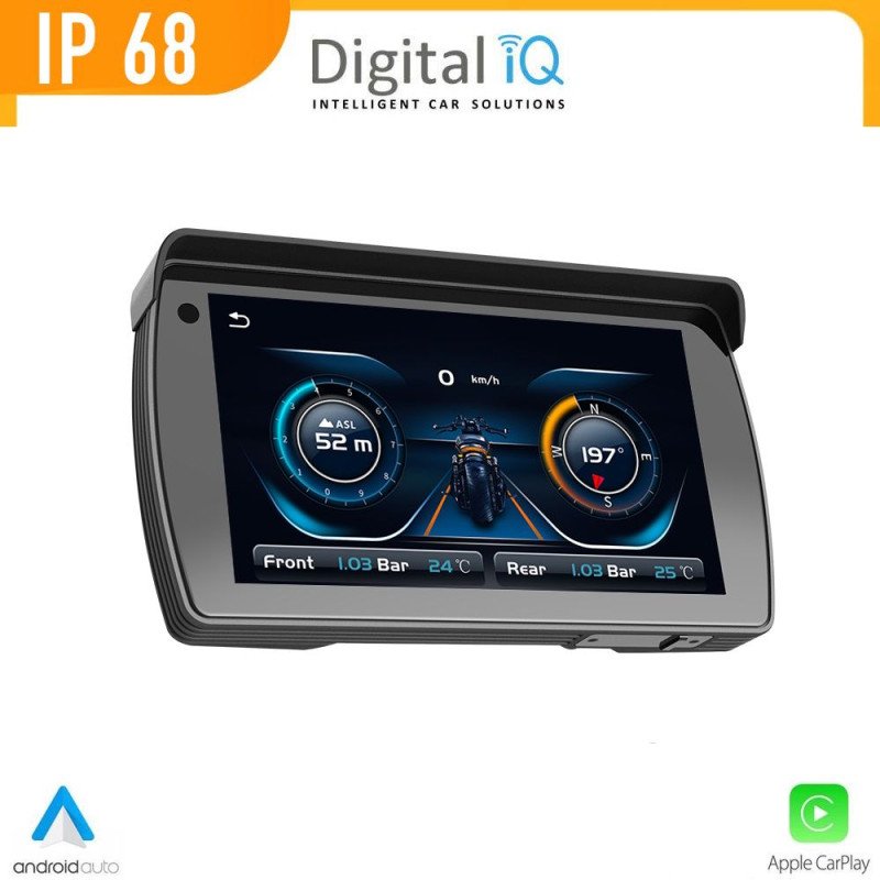 DIGITAL IQ PNA 5500_CPA (5.5inc) MOTORCYCLE CARPLAY-ANDROID AUTO (with TPMS - 2 DVR CAMERAS)