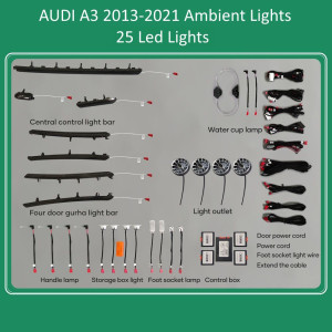 DIGITAL IQ DIQ AMBIENT AUDI A3 (8V) (Digital iQ Ambient Light Audi A3 mod. 2013-2021, 25 Lights with Airvent)