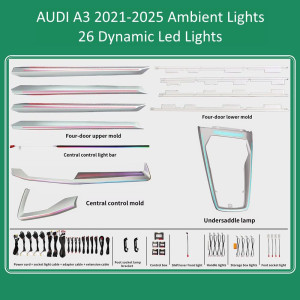 DIGITAL IQ DIQ AMBIENT AUDI A3 (8Y) DYN FK mod. 2021-2025 (Digital iQ Ambient Light for Audi A3 (8Y) mod. 2021-2025 with 26 Lights - FULLKIT)