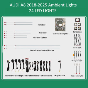 DIGITAL IQ DIQ AMBIENT AUDI A8 (4N) (Digital iQ Ambient Light for Audi A8 mod. 2018-2025 with 24 Lights) DIGITAL IQ DIQ AMBIENT AUDI A8 (4N) (Digital iQ Ambient Light for Audi A8 mod. 2018-2025 with 24 Lights)