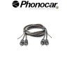 PHONOCAR 06.011 Καλωδιο Rca Audio Μονης Θωρακισης 1Mt