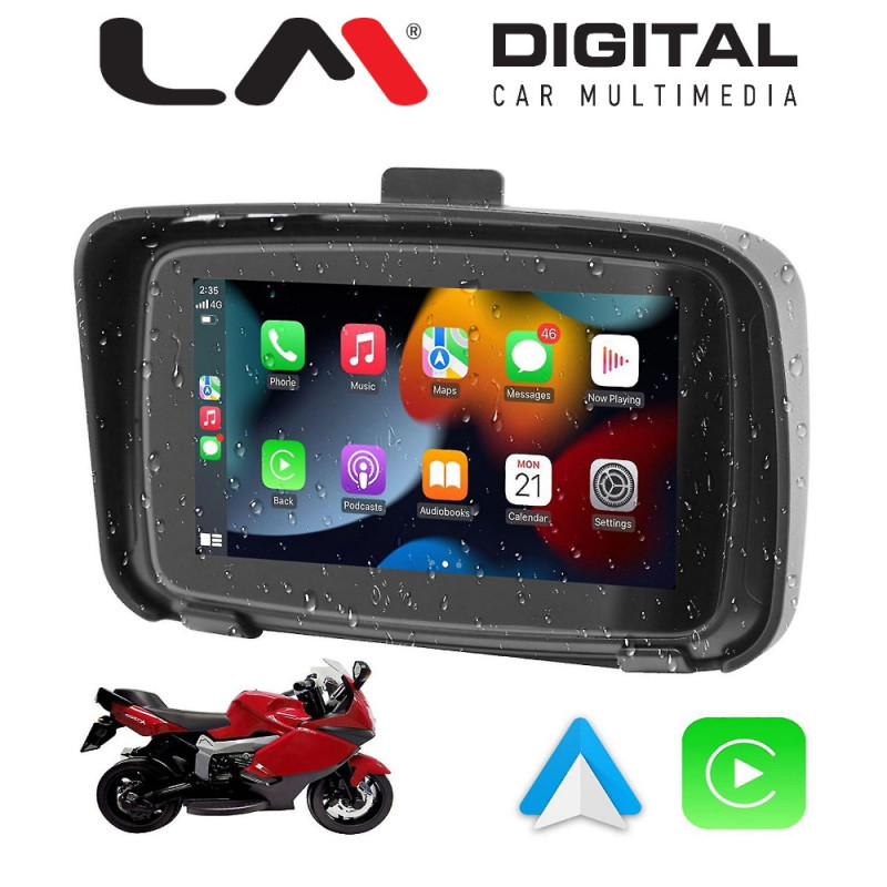 LM DIGITAL MR CPAA3 5 Inch Monitor Για Μοτοσυκλετες Ipx7 (Αδιαβροχο) Με Car Play & Android