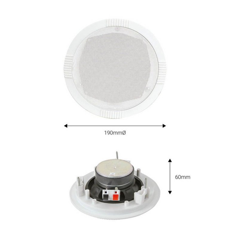 Adastra RC5 Χωνευτό Ηχείο Oροφής 5.25" 20W RMS Λευκό (Τεμάχιο)