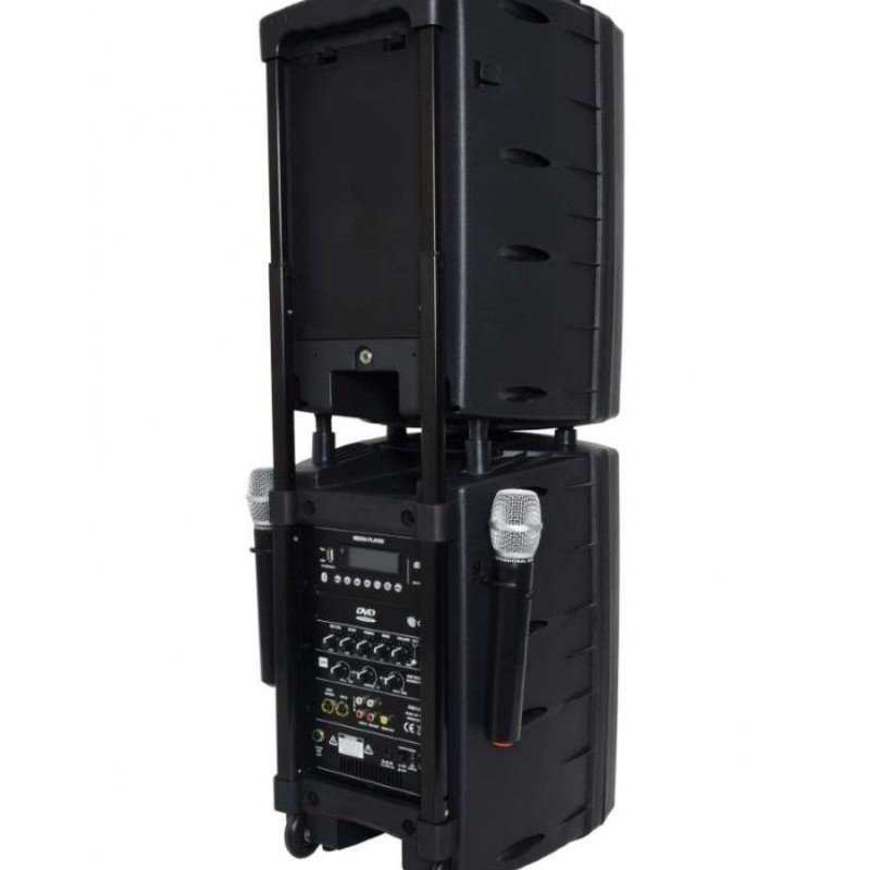 Qtx PAV10 Φορητό PA 10'' Σετ με Επαγγελματικά UHF, Bluetooth και DVD (Σετ)