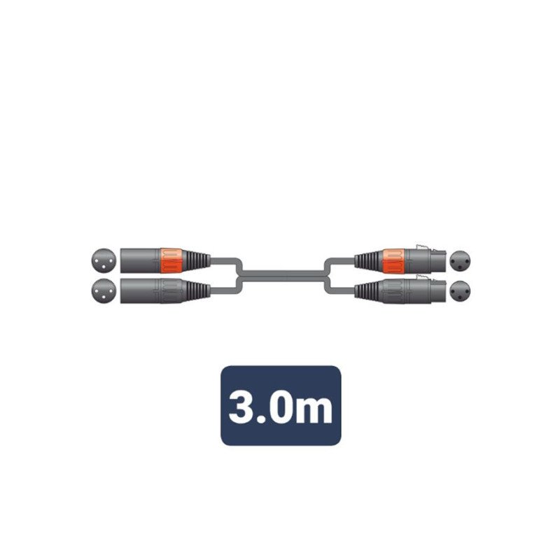 2XF-2XM300 Καλώδιο Ήχου 2 x XLR Female - 2 x XLR Male 3m (Τεμάχιο)