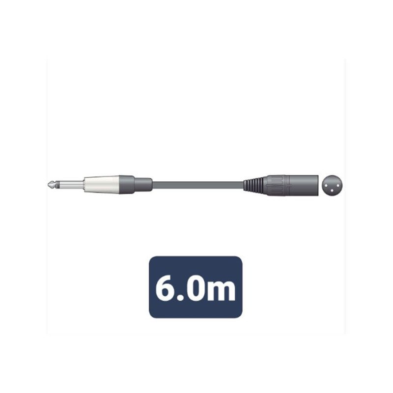 M6J-XM600 Καλώδιο Ήχου 6.3mm Mono Jack Plug - XLR Male 6m (Τεμάχιο)