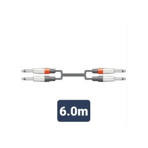 2M6J-J600 Καλώδιο Ήχου 2 x 6.3mm Mono Jack Plugs - 2 x 6.3mm Mono Jack Plugs 6m (Τεμάχιο)
