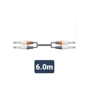 2M6J-J600 Καλώδιο Ήχου 2 x 6.3mm Mono Jack Plugs - 2 x 6.3mm Mono Jack Plugs 6m (Τεμάχιο)