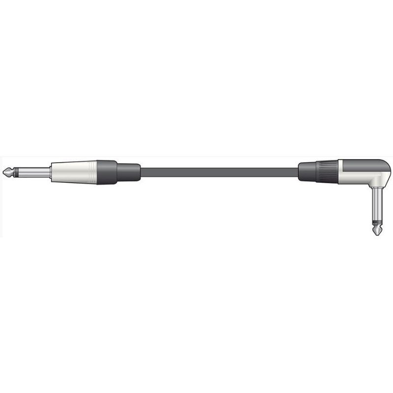 Chord M6J-90J600 Καλώδιο Κιθάρας σε Ορθή Γωνία 6.3mm Mono Jack Plug - 6.3mm Mono Jack Plug 6m (Τεμάχιο)