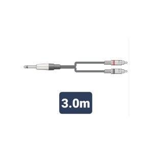 M6J-2R300 Καλώδιο Ήχου 6.3mm Mono Jack Plug - 2 x  RCA Plugs 3m (Τεμάχιο)