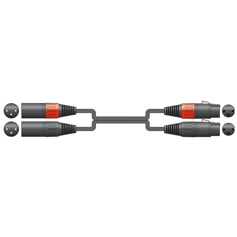 Chord 2XF-2XM600 Καλώδιο Ήχου 2 x XLR Female - 2 x XLR Male 6m (Τεμάχιο)