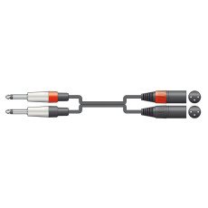 26J-2XM075 Καλώδιο Ήχου 2 x XLR Male - 2 x 6.3mm Mono Jack 0.75m (Τεμάχιο)