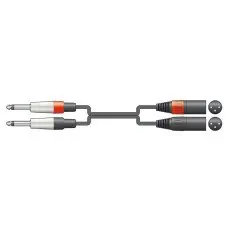 26J-2XM075 Καλώδιο Ήχου 2 x XLR Male - 2 x 6.3mm Mono Jack 0.75m (Τεμάχιο)