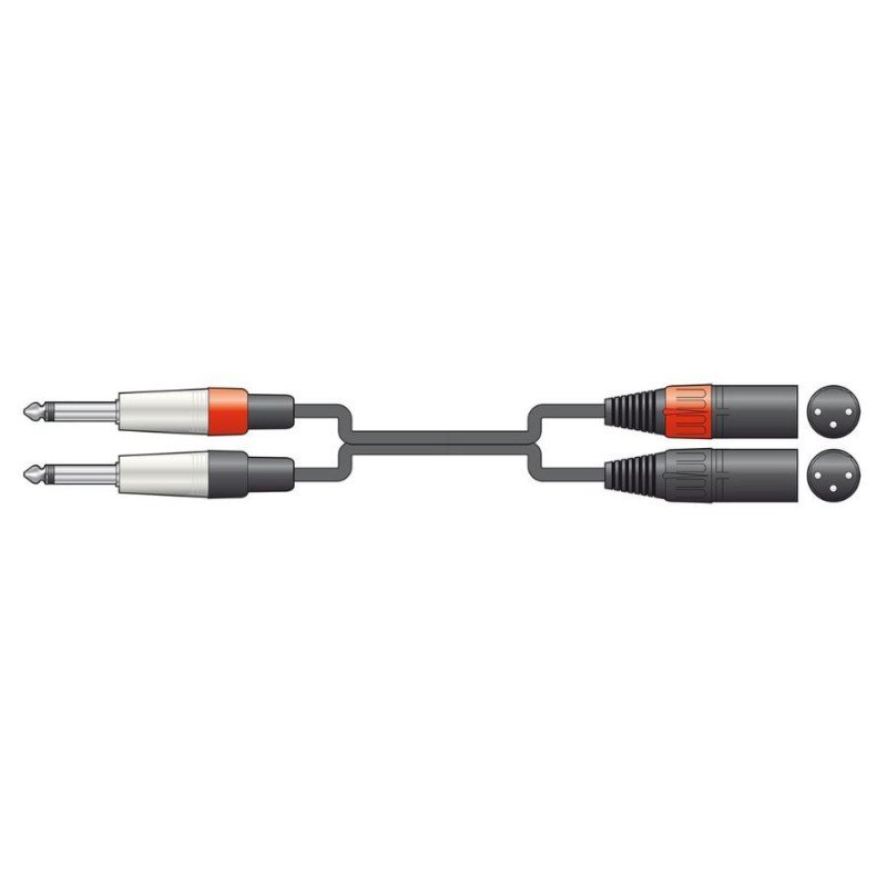 26J-2XM600 Καλώδιο Ήχου 2 x 6.3mm Mono Jack - 2 x XLR Αρσενικό 6m (Τεμάχιο)
