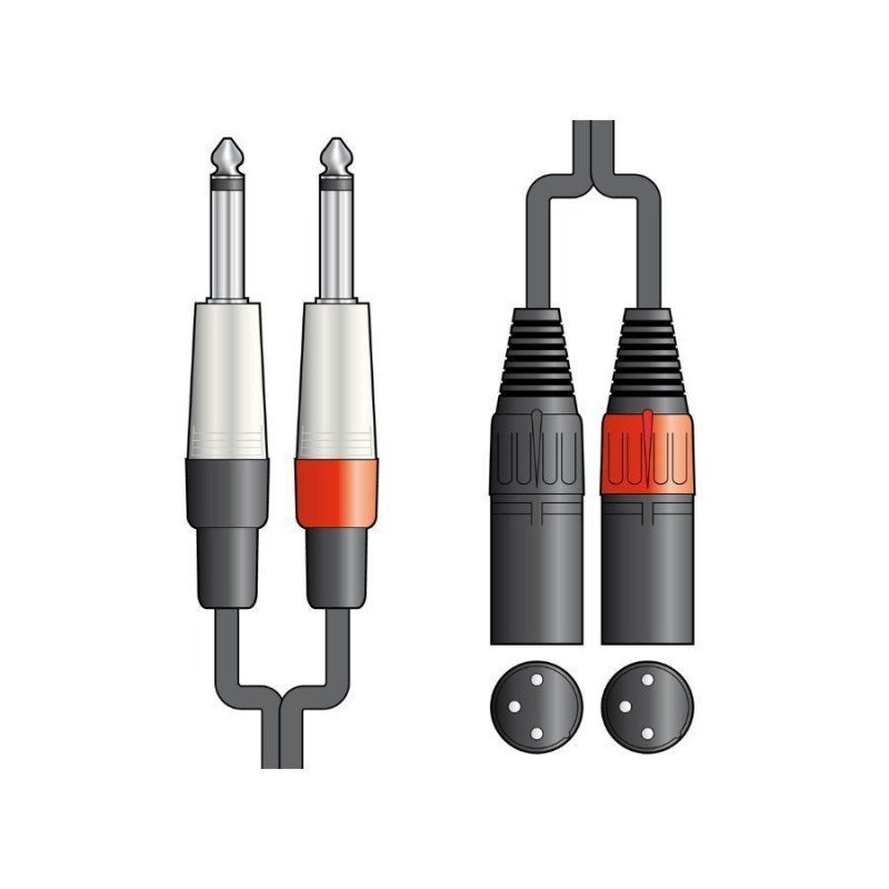 26J-2XM600 Καλώδιο Ήχου 2 x 6.3mm Mono Jack - 2 x XLR Αρσενικό 6m (Τεμάχιο)