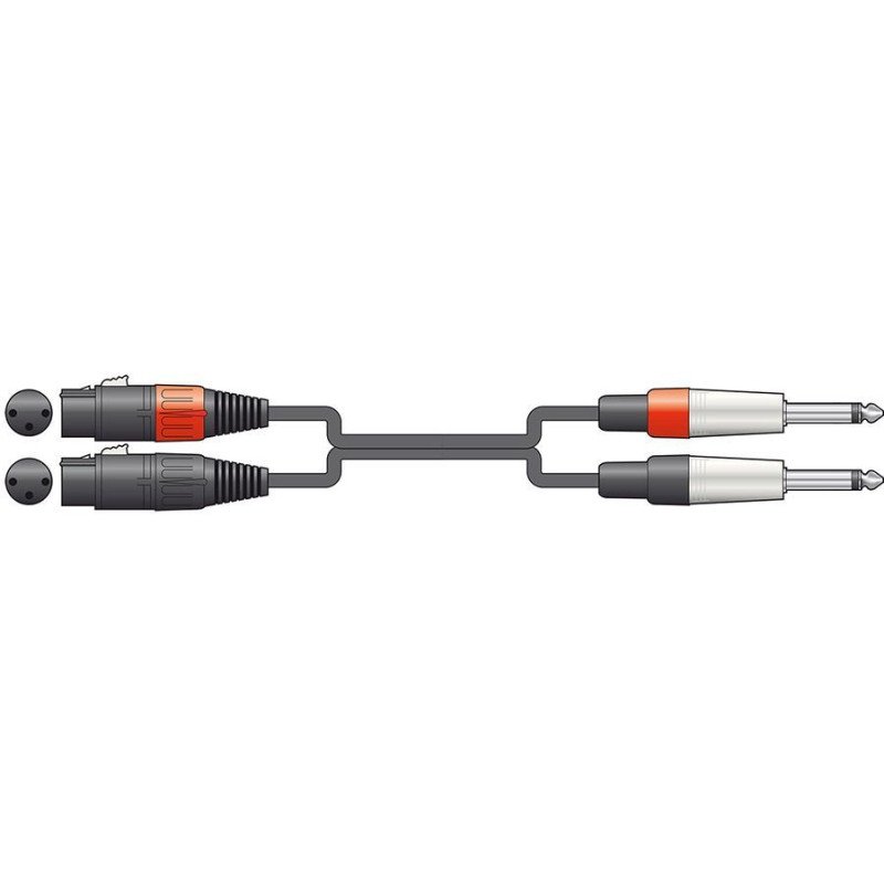 26J-2XF300 Καλώδιο Ήχου 2 x XLR Female - 2 x 6.3mm Mono Jack Plugs 3m (Τεμάχιο)