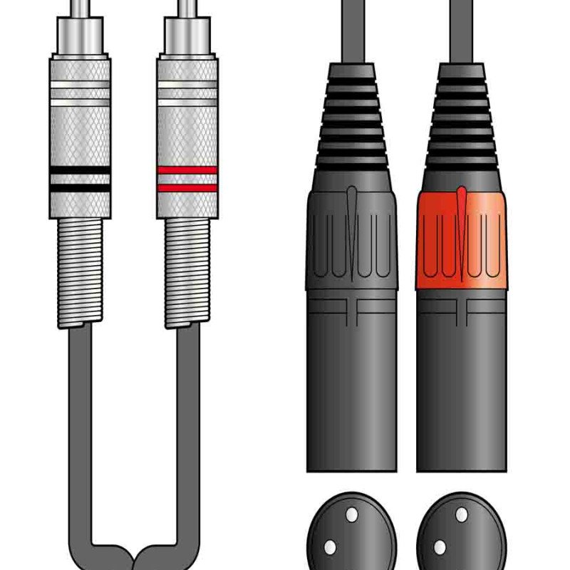 2R-2XM300 Kαλώδιο Ήχου 2 x RCA Plugs - 2 x XLR Male 3m (Τεμάχιο)