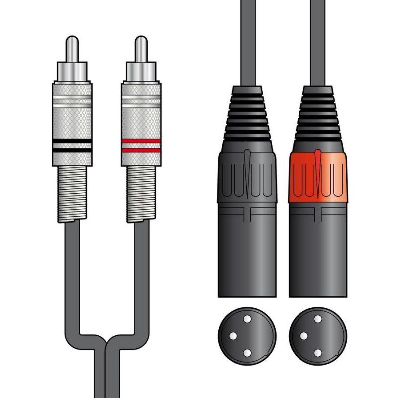 2R-2XM075 Καλώδιο Ήχου 2 x RCA Plugs - 2 x XLR Male 0.75m (Τεμάχιο)