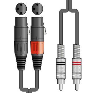 Chord 2R-2XF300 Kαλώδιο Ήχου 2 x XLR Female - 2 x RCA Plugs  3m (Τεμάχιο)