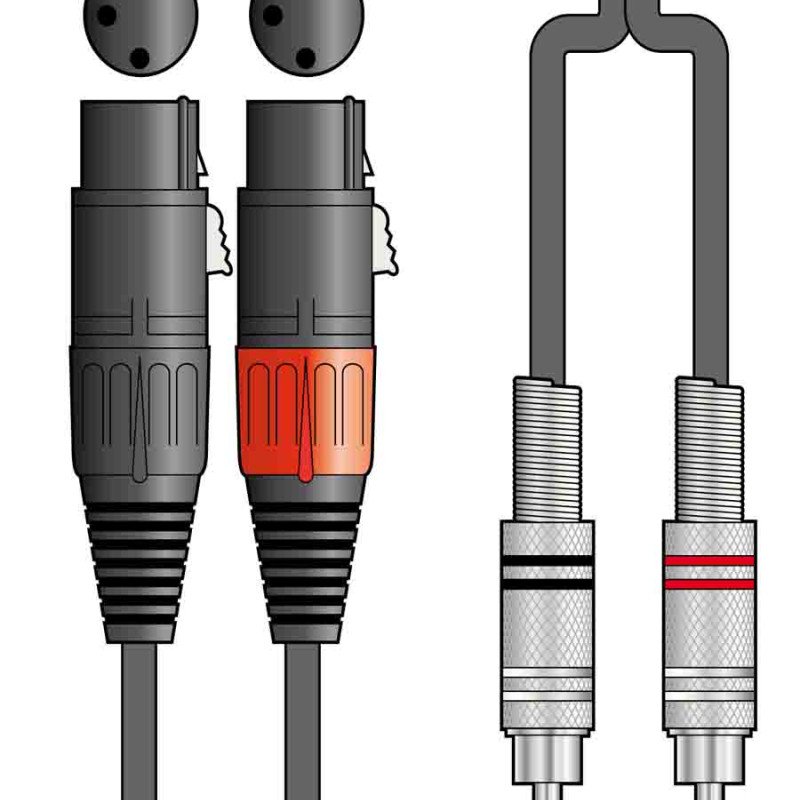 Chord 2R-2XF300 Kαλώδιο Ήχου 2 x XLR Female - 2 x RCA Plugs  3m (Τεμάχιο)