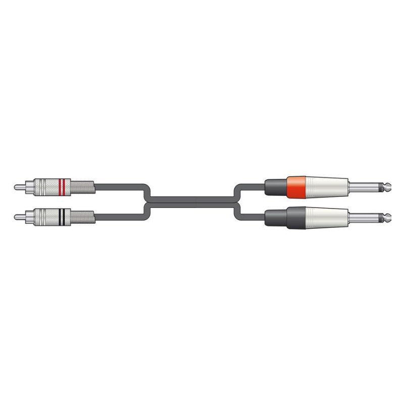 2R-2M6J600 Καλώδια Ήχου 2 x 6.3mm Mono Jack - 2 x RCA 6m (Τεμάχιο)