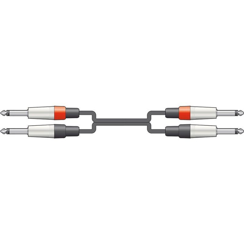 Chord 2M6J-J300 Καλώδιο Ήχου 2 x 6.3mm Mono Jack Plugs - 2 x 6.3mm Mono Jack Plugs 3m (Τεμάχιο)