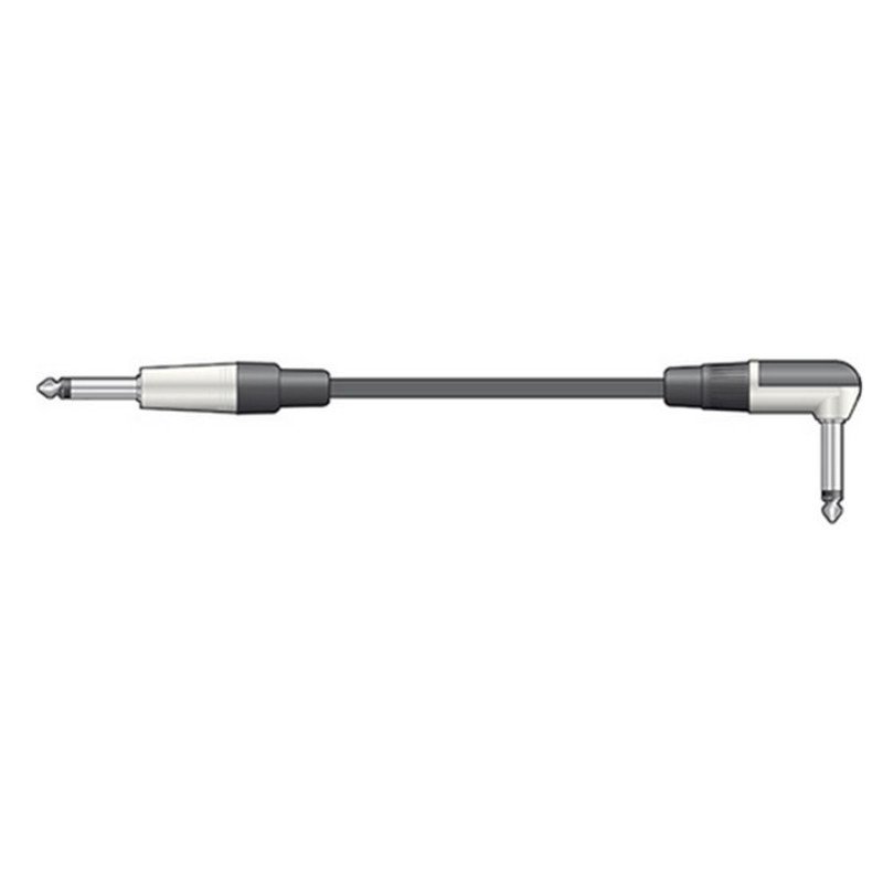 Qtx 190.146UK Καλώδιο Κιθάρας 6.3mm Mono Jack σε Ορθή Γωνία - 6.3mm Mono Jack 6m (Τεμάχιο)