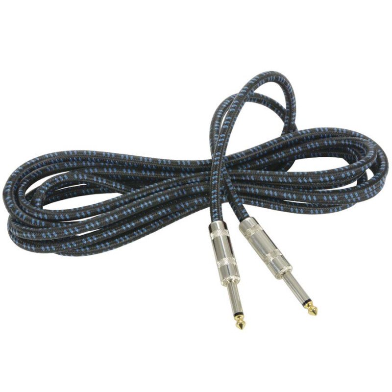 Citronic 190.284UK Πλεκτό καλώδιο κιθάρας 6,3mm Mono Jack Plug - 6,3 mm Mono Jack Plug Black/Blue 3m (Τεμάχιο)