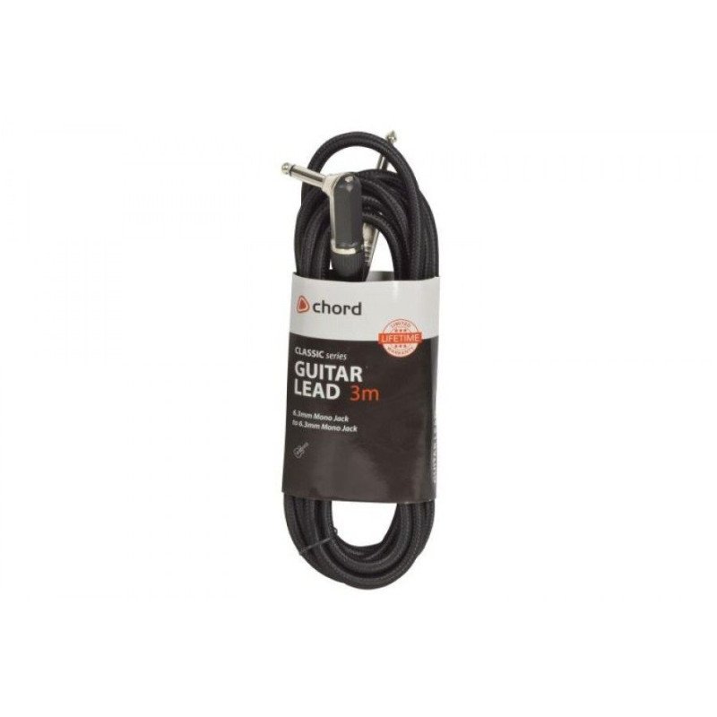 Citronic 190.381UK Καλώδιο Κιθάρας Πλεκτό 6,3 mm Γωνιακό Βύσμα - 6,3 mm Jack 3m (Τεμάχιο)