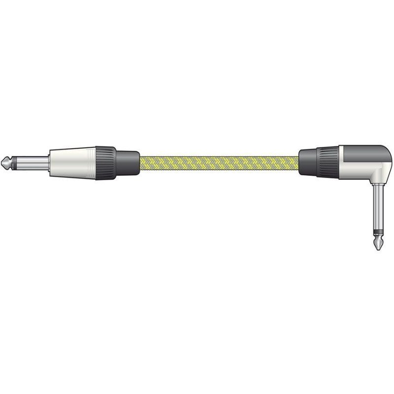 Citronic 190.383UK Πλεκτό καλώδιο κιθάρας 6,3mm ορθή γωνία Mono Jack Plug - 6,3 mm Mono Jack Plug 3m (Τεμάχιο)