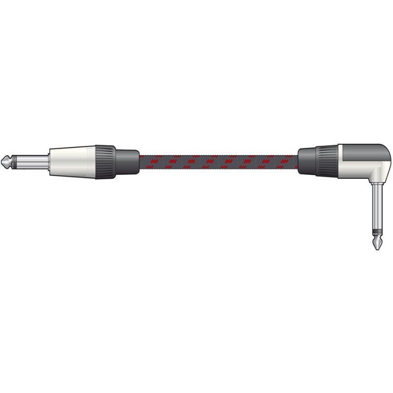 Citronic 190.386UK Πλεκτό καλώδιο κιθάρας 6,3mm ορθή γωνία Mono Jack Plug - 6,3 mm Mono Jack Plug 3m (Τεμάχιο)