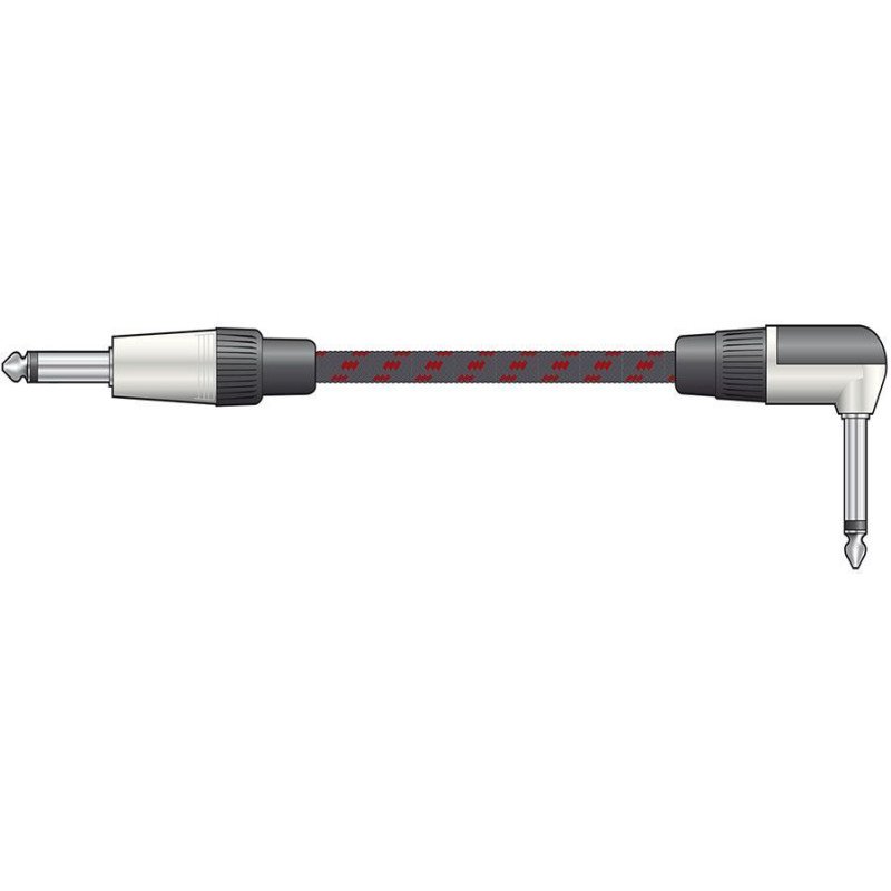 Citronic 190.396UK Πλεκτό καλώδιο κιθάρας 6,3mm ορθή γωνία Mono Jack Plug - 6,3mm Mono Jack Plug 6m (Τεμάχιο)